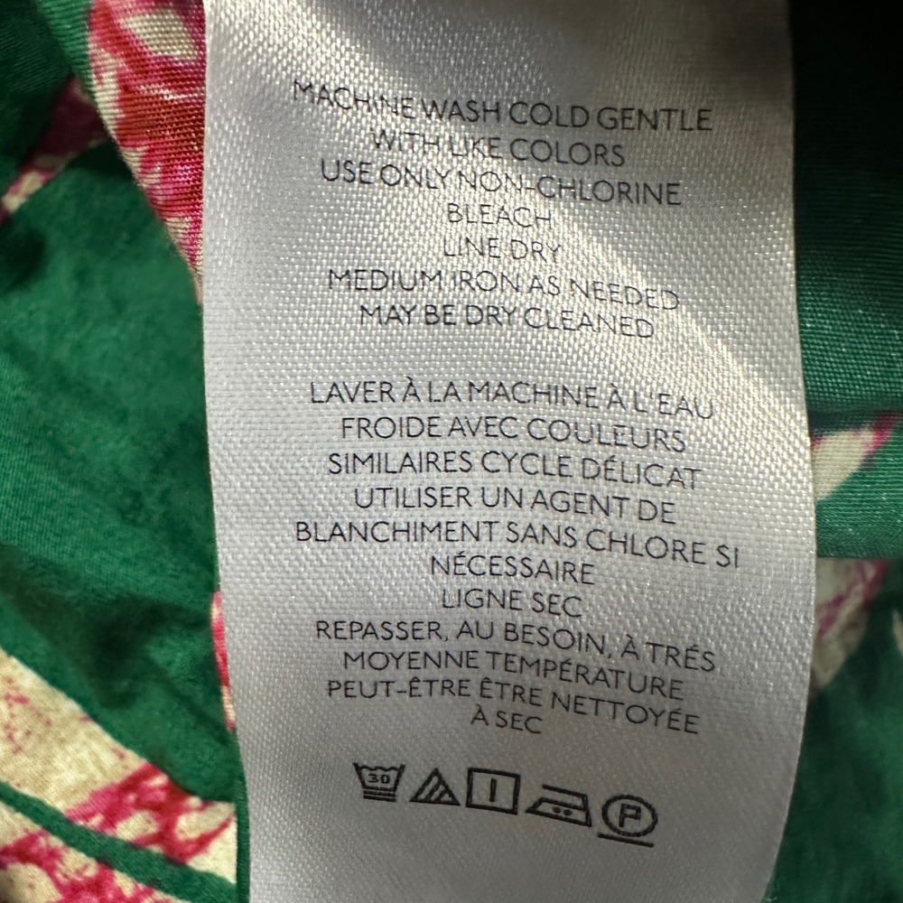 Anthropologie Women's L Maxi Skirt Green Tropical Floral Tiered Cotton Vacation - Picture 4 of 8